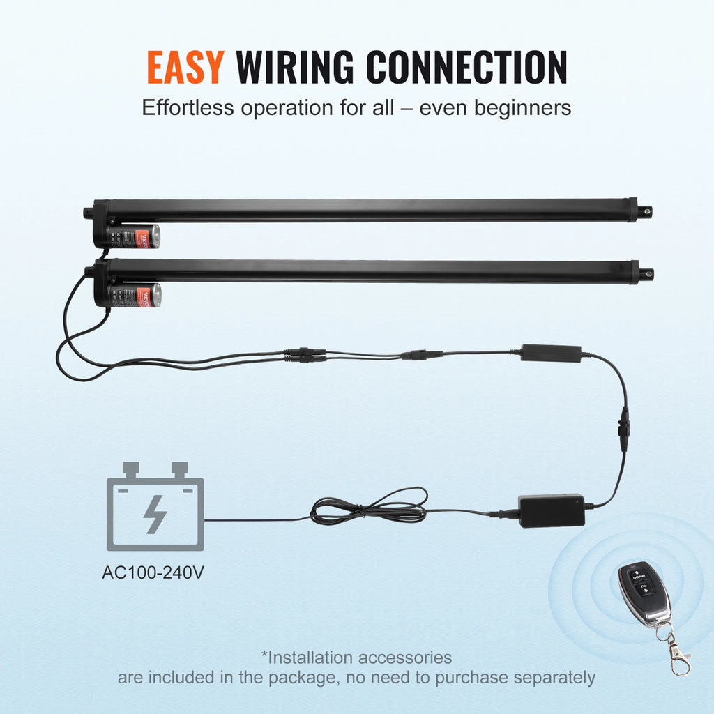 2-Pack 12V Linear Actuator 1000N 30" Stroke Kit IP54 Controller Electric Linear Actuator Vue