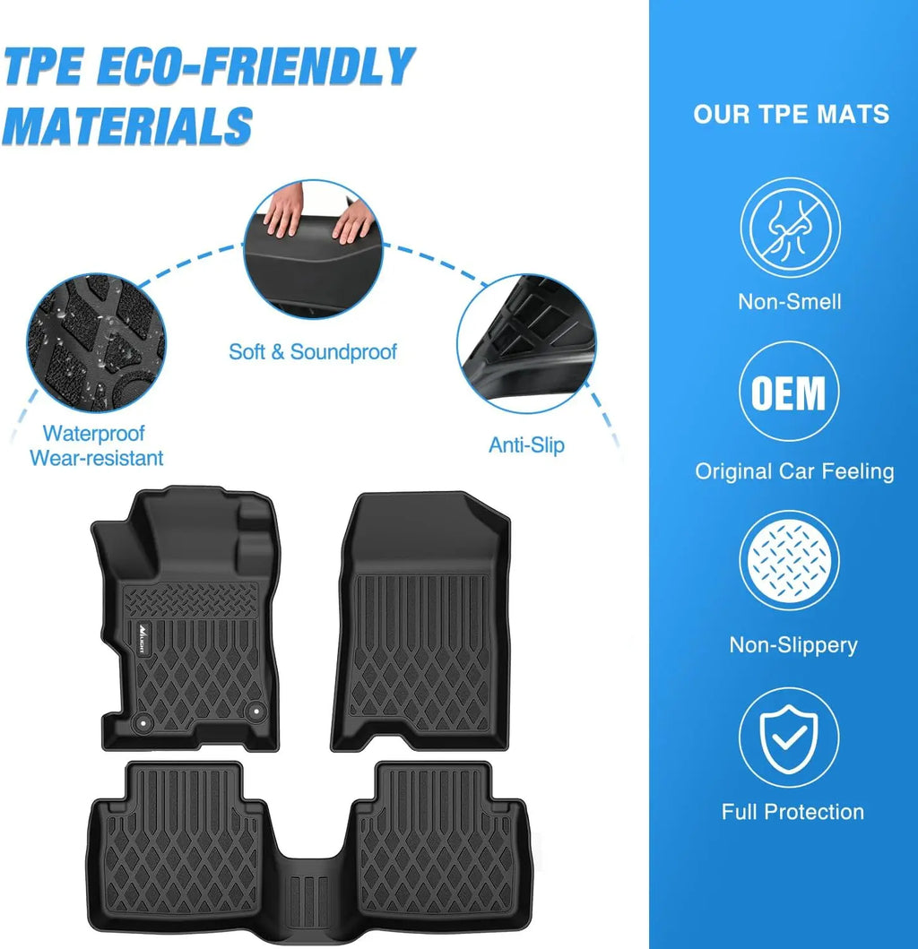 Nilight TPE Floor Mats for Honda Accord 2008 2009 2010 2011 2012 All Weather Custom Fit Heavy Duty Floor Liners Vue