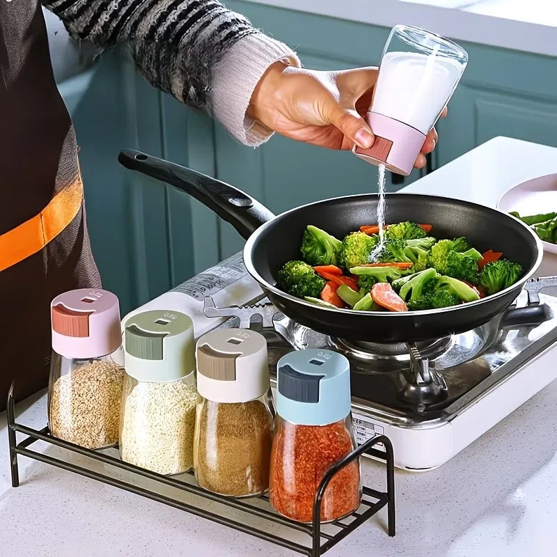 1-20PCS Kitchen Shaker Adjustable Pour Measuring Portion Control Seasoning Spice Dispenser for Home Cooking Dining BBQ Camping Vue