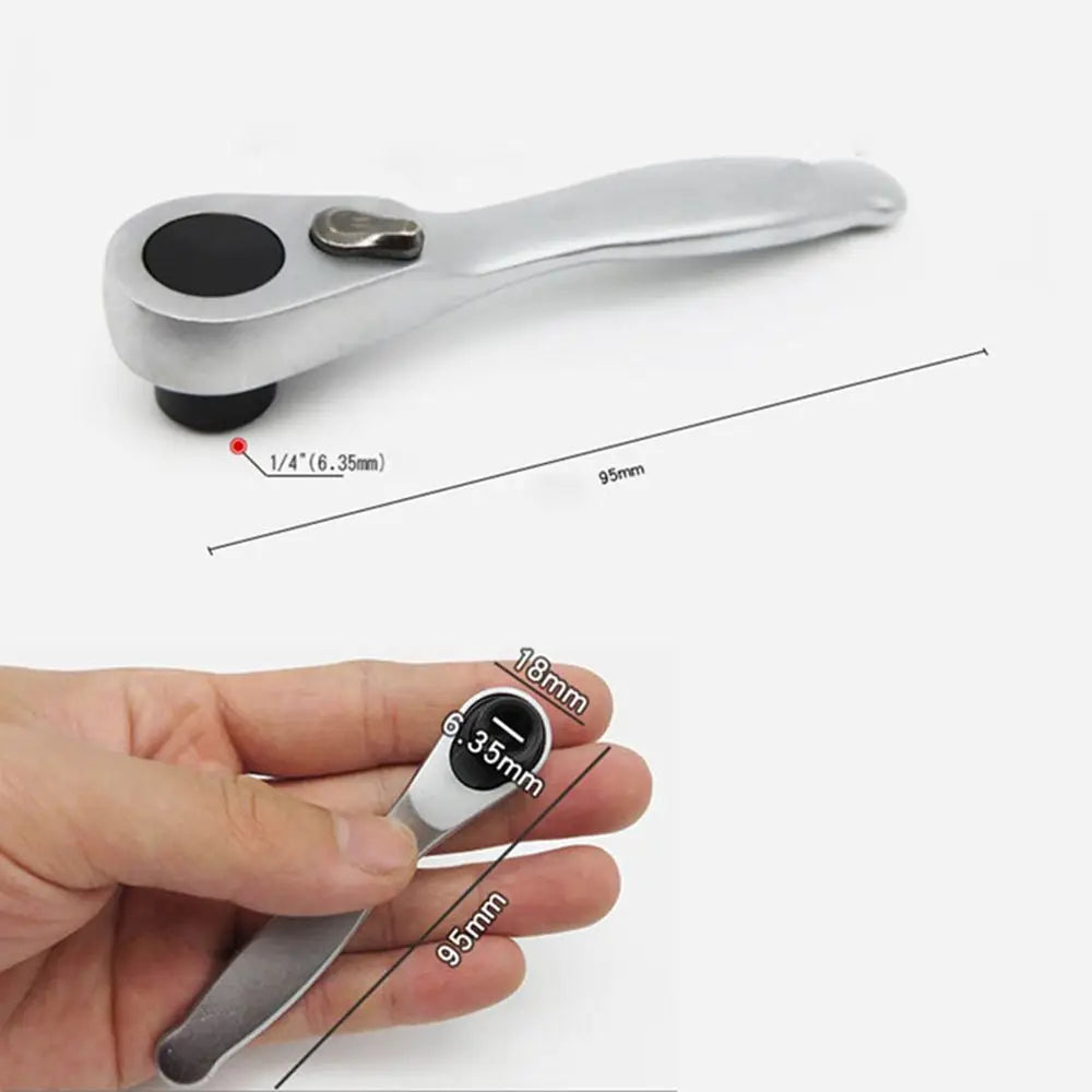 Quick Mini Ratchet Handle Hand Wrench 1/4" Drive Socket spanner Repair Tools Vue