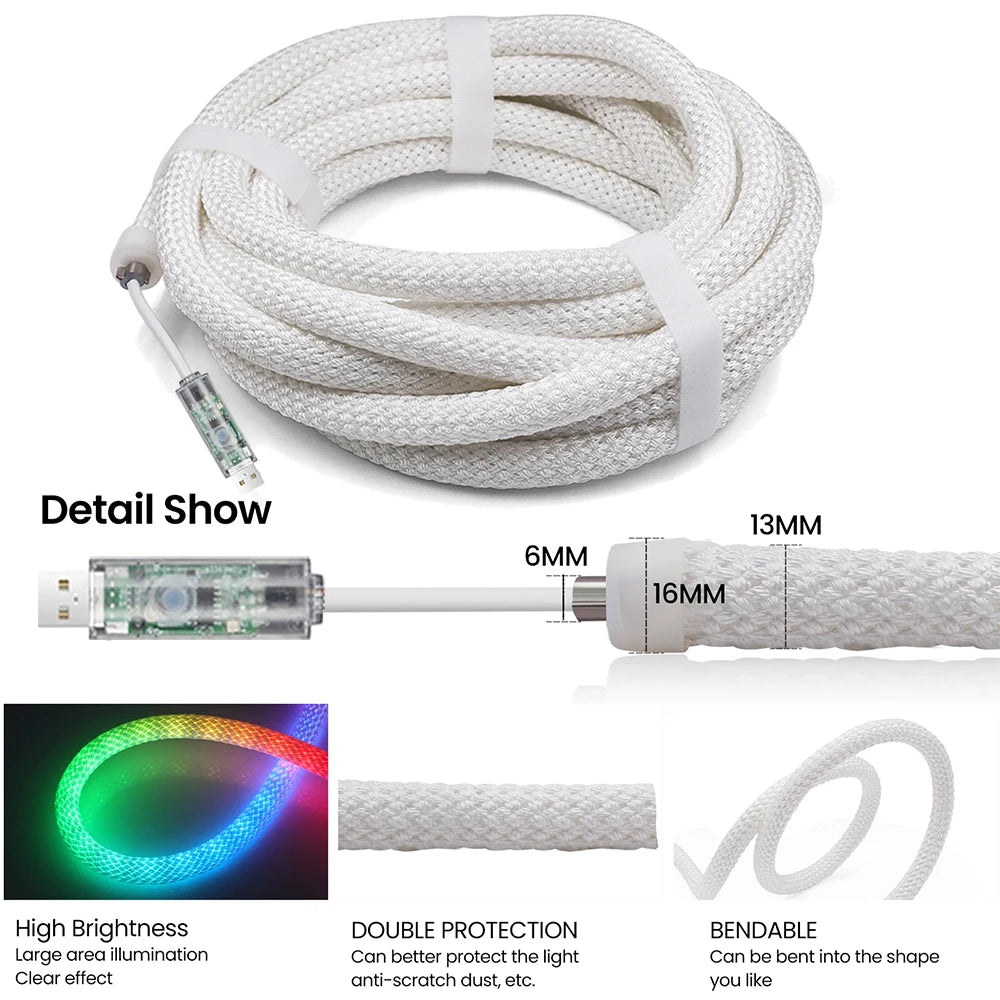 360° Circular Mesh Woven LED Neon Light 5V RGB IC Bluetooth APP Control Addressable Pixel Light for Decorative Lighting Vue