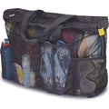Large Beach Tote Bag Mesh Pockets Zipper Multi Compartments Durable