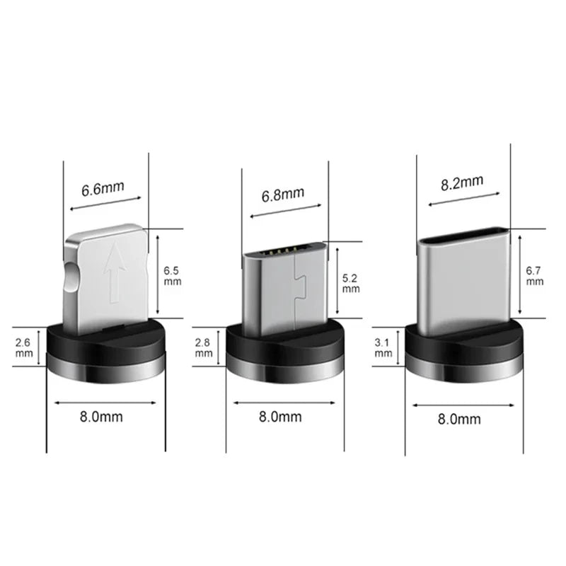 9pcs Converter Charging Cable Adapter For Mobile Phone 360 Degree Rotation Magnetic Tips Replacement Parts Easy Operate Durable Vue