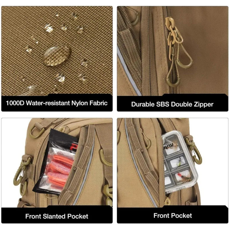 Spot New Outdoor Tactical Single Backpack Riding Mountaineering Luya Bag Large Capacity Fishing Bag Vue