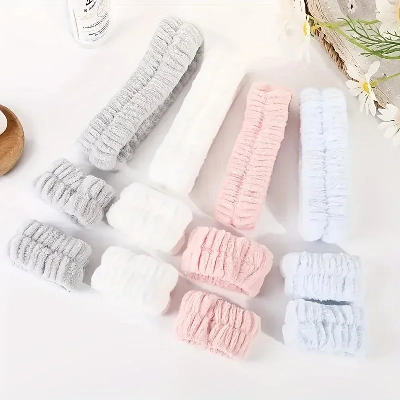 vvocci Towel Wristbands Washband Scrunchies Headband Wrist Cuffs For Women Girls For Washing Face, Hair Headband Face Wash Vue