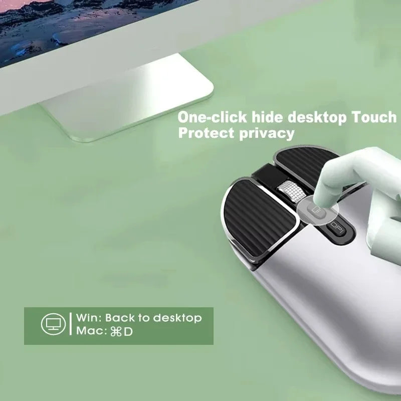 Lenovo Wireless Mouse USB Dual Model Silence Office Rechargeable Mouse Anti-Slip Desktop Key 1600 DPI Adjustable For MacBook PC Vue