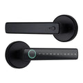 Tuya Bluetooth Smart Fingerprint Door Handle Lock Electronic Password APP Remote Unlock Hotel Apartment Office Bathroom Bedroom Vue Black