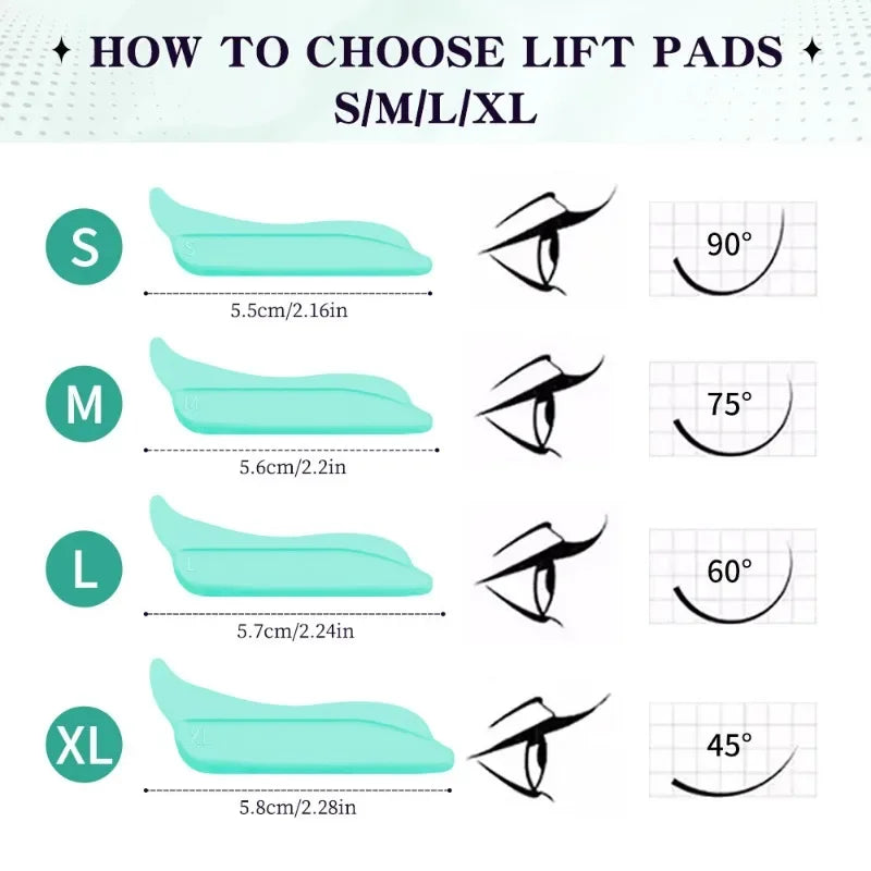 5/7 Pairs Eyelash Perm Silicone Pad Eyelash Perm Assistant Tools 3D Lashes Curler Applicator Tools Lash Supplies for Women Gift Vue