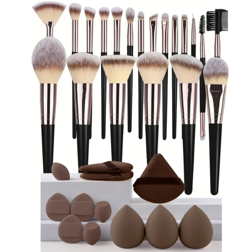 3-20pcs Makeup Brushes Set Kabuki Blending Beauty Tools for Foundation Concealer Powder Eyeshadow Blush Cosmetic Beauty Tool Vue 20BK-12BR