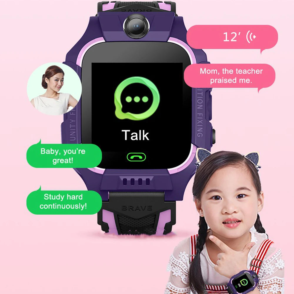 KGG Q19 Kids Smart Watch for Sim Card Smartwatch for Children Sos Call Phone Camera Voice Chat Photo Boy Girl Gift Color Screen Vue