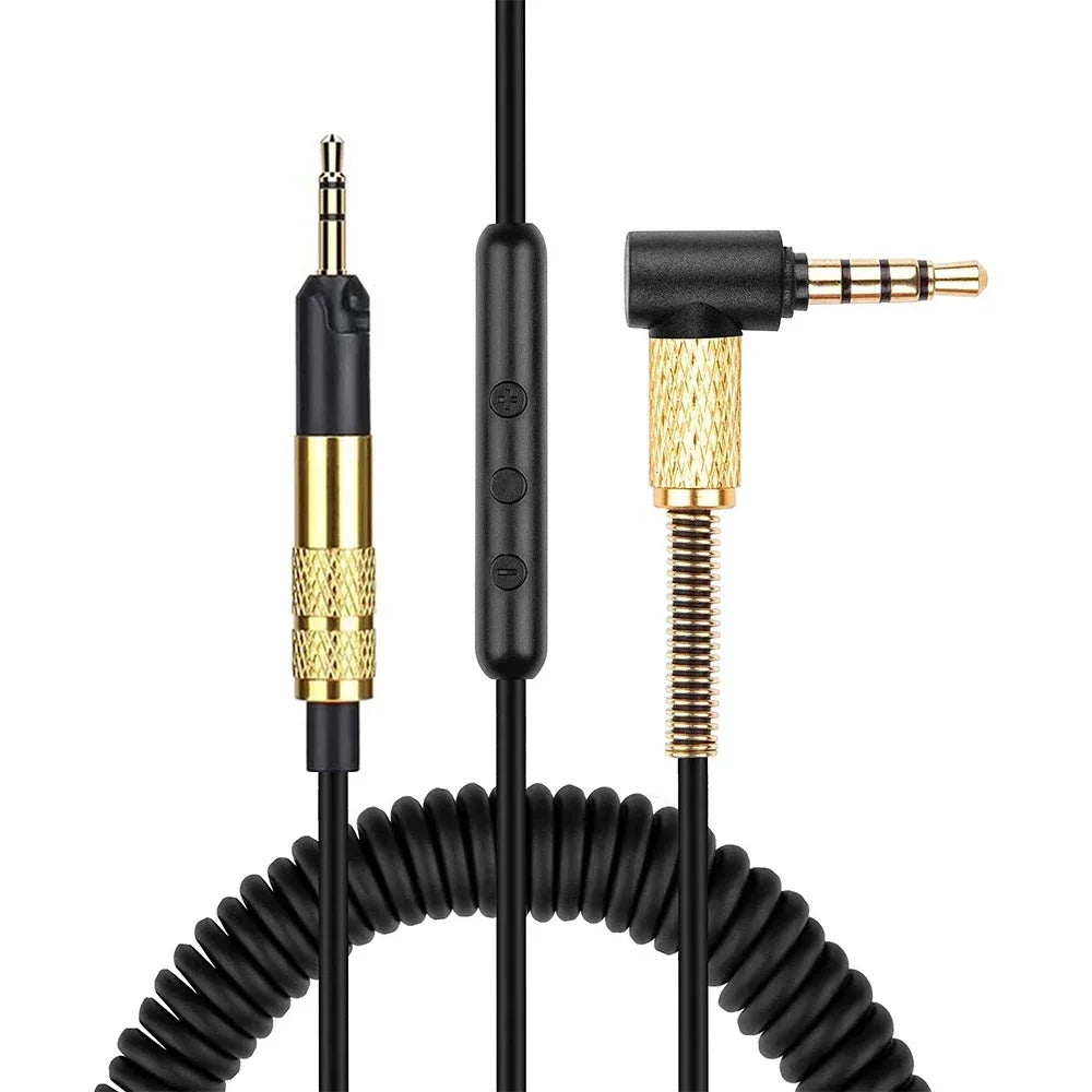 Replacement Cable Extension Cord for Audio Technica ATH-M50X ATH-M40X ATH-M70X ATH-M60X ATH M70X M60X 50X 40X Headphones Vue Black 130-200CM stretching