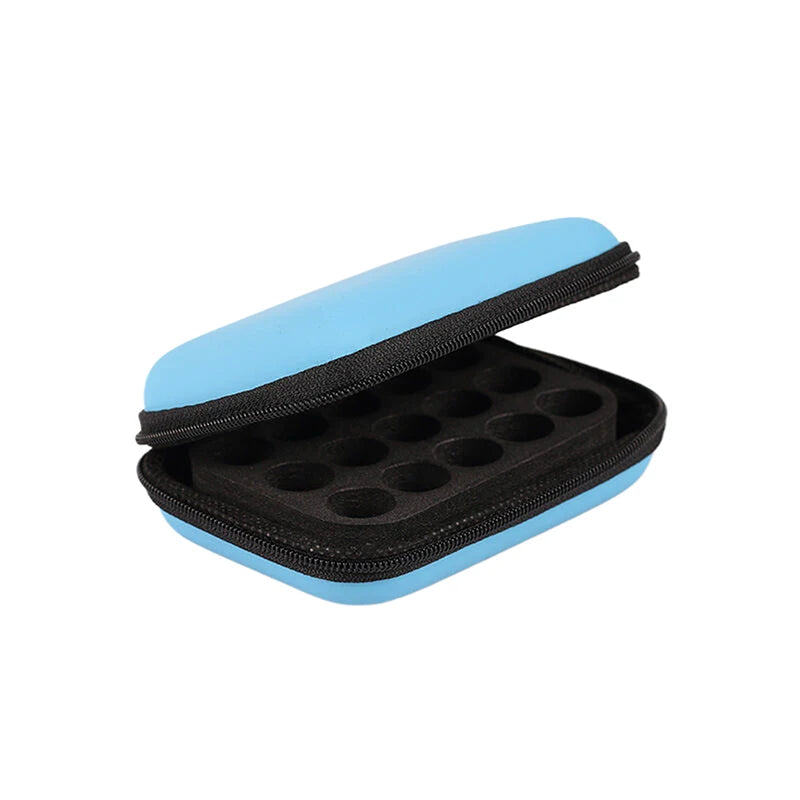 15 Slots 1ML 2ML 3ML Essential Oil Case Portable Perfume Hanging Organizer For Young Living Roller Bottles Storage Bag Holder Vue Blue