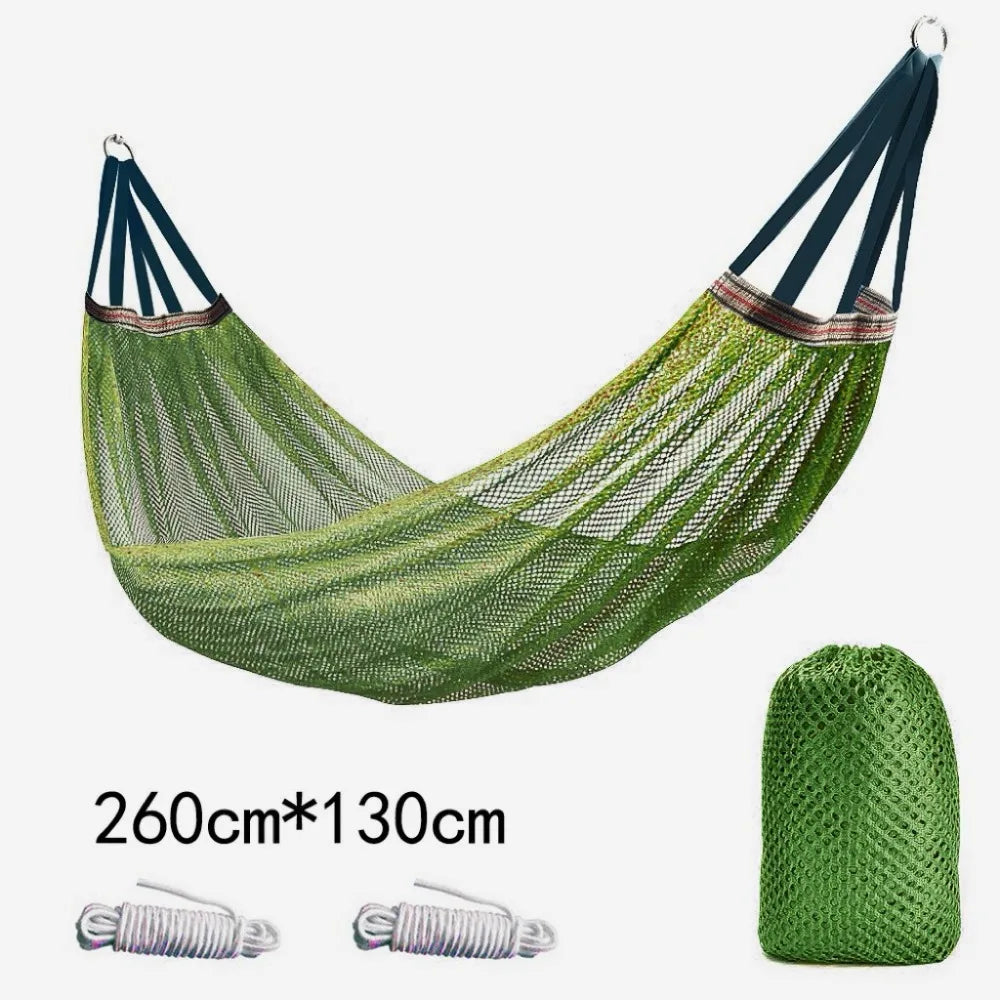 Portable Ice Silk Mesh Hammock Load-bearing 200KG With Storage Bag Leisure Swing Single Wide Hanging Bed Garden Vue