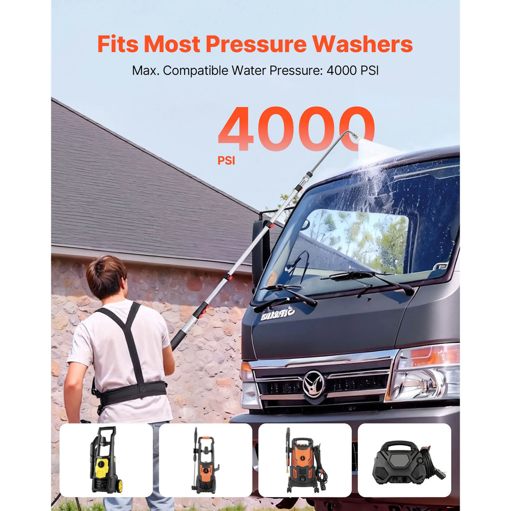 SucceBuy 25FT Telescoping Pressure Washer Wand 4000 PSI Pressure Washer Wand Vue