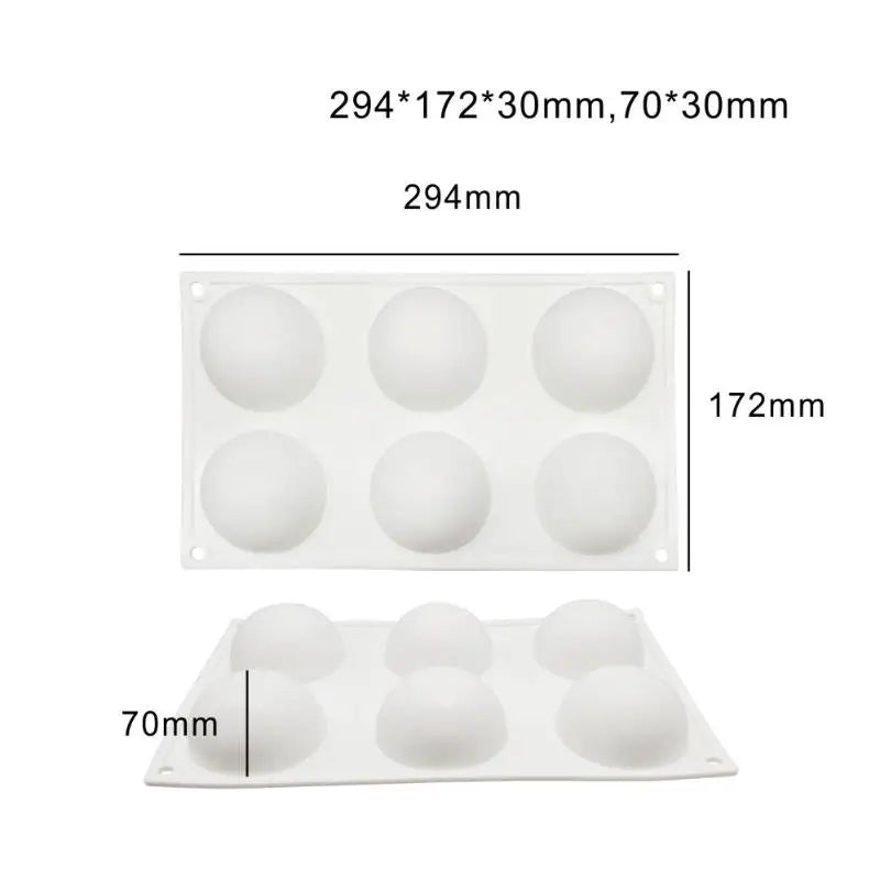 3D Sphere Silicone Mold Mousse Cake Baking Ball Shape French Dessert Vue A1