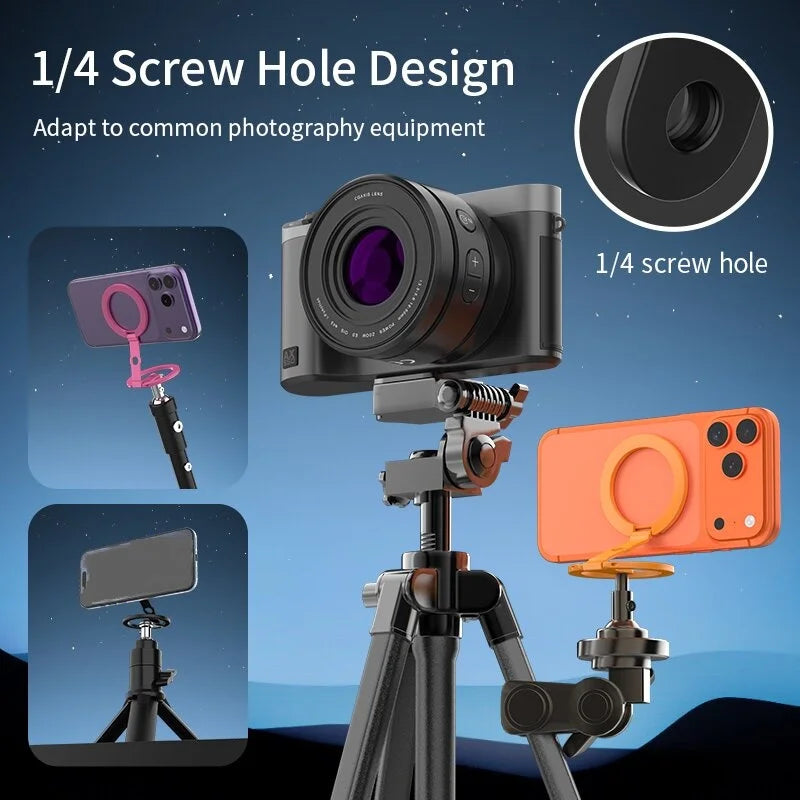 Foldable Double Sided Magnetic Phone Ring Stand 360° Rotatable Photography Bracket Universal Smartphone Grip Vue