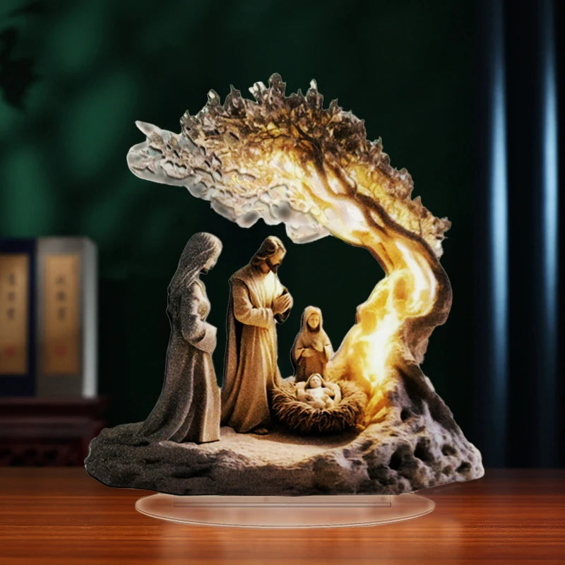 Easter Nativity Scene Figurine Tabletop Decor Nativity Figurines Set Home Decoration Vue