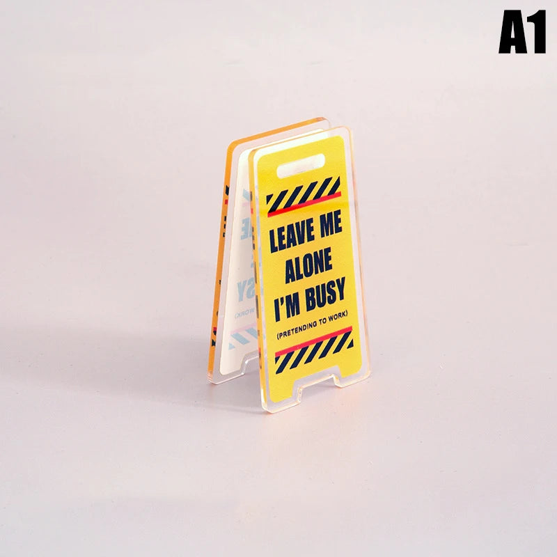 Acrylic Desk Decoration Leave Me Alone I'm Busy Humorous Office Vue A1