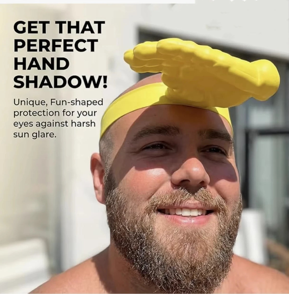 3D Palm Sun Hat Funny Hand Shape Sun Visor Unisex Sun Shield Vue YELLOW