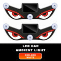 Solar Devil Eyes Car LED Ambient Light Wireless No Drill Demon Eye Warning Lights for Cars SUVs Trucks Windshield & Rear Window Vue 2Pack-A