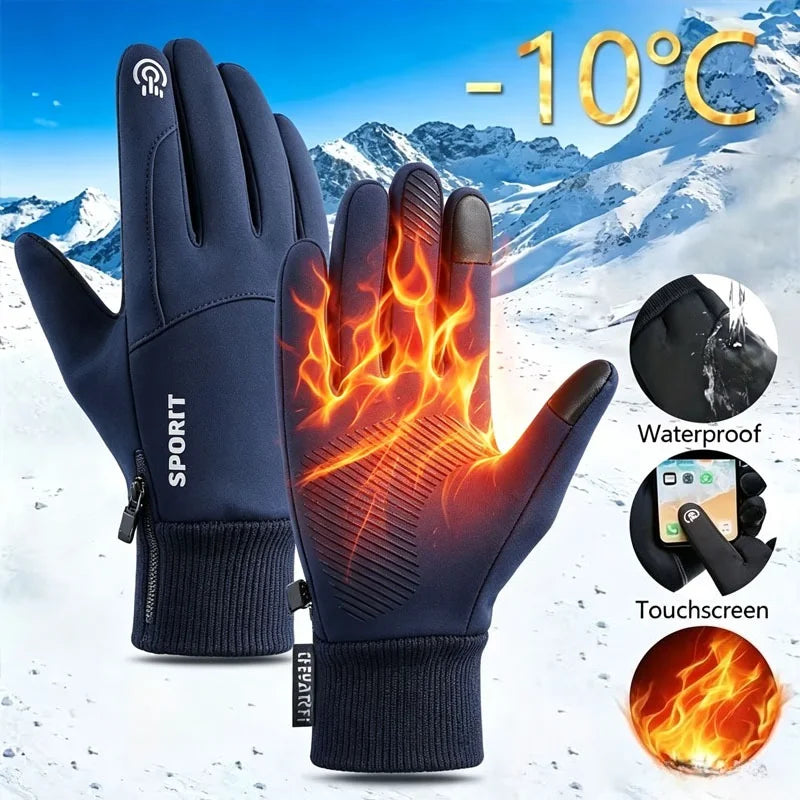 1-10Pairs Thermal Winter Gloves Waterproof Windproof Touchscreen Fleece Lined for Motorcycle Cycling Skiing Cold Weather Vue