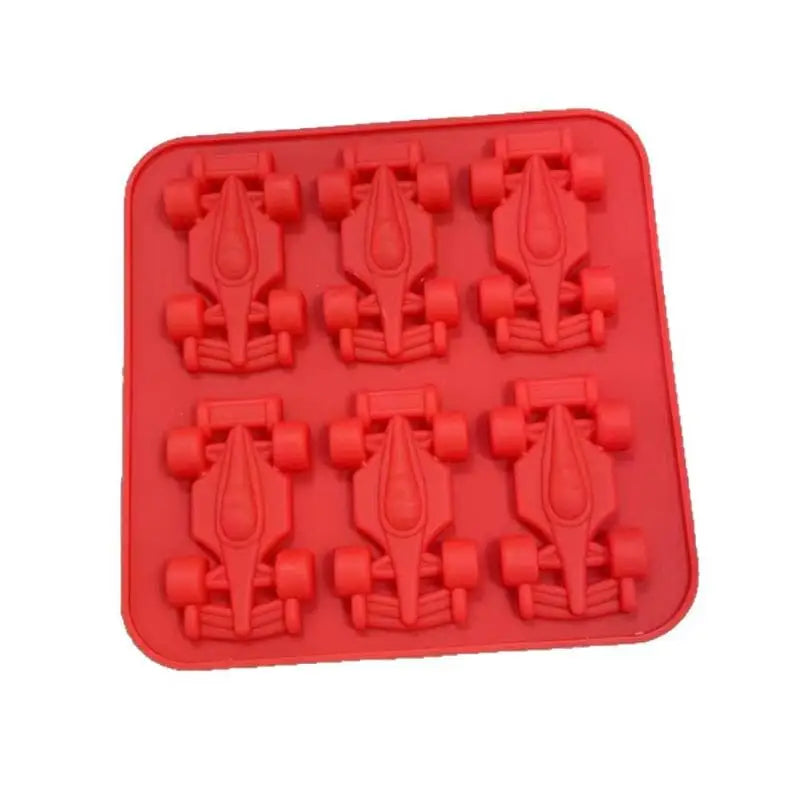 6-Cavity Formula Racing Car Ice Mold Ice Mold, Silicone Racing Car Jelly Mold 3d Race Car Tumbler Ice Cube Tray Baking Tool Vue