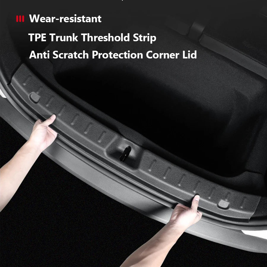Trunk Threshold Bar Guard Plate For Tesla Model YL Model Y Juniper TPE Side Protective Cover Door Sill Plate Car Accessories Vue