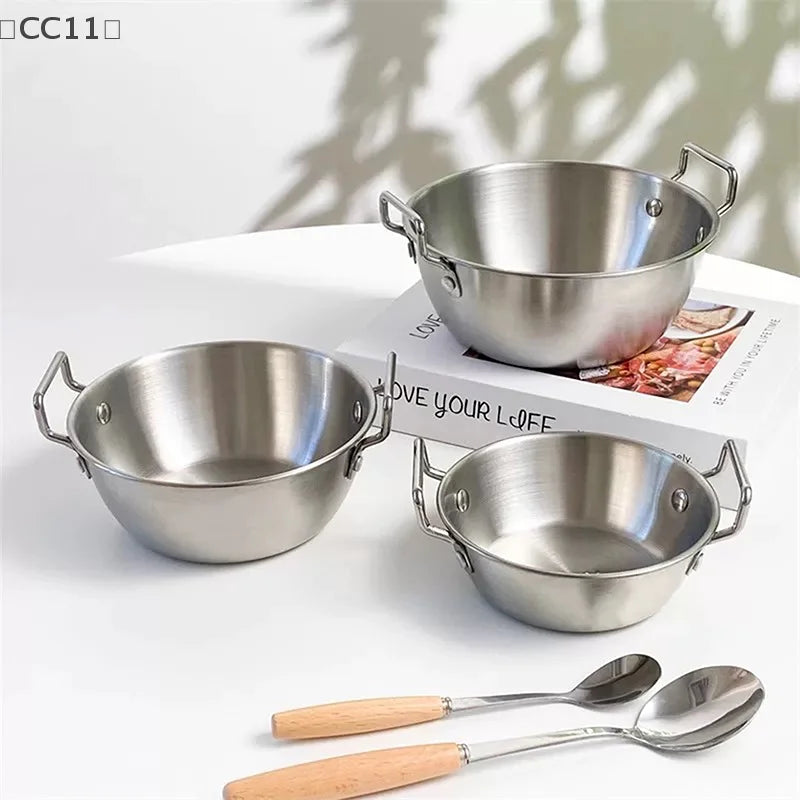 CC11Stainless Steel Seafood Rice Pot Home Cooking Paella Pan Picnic Vue