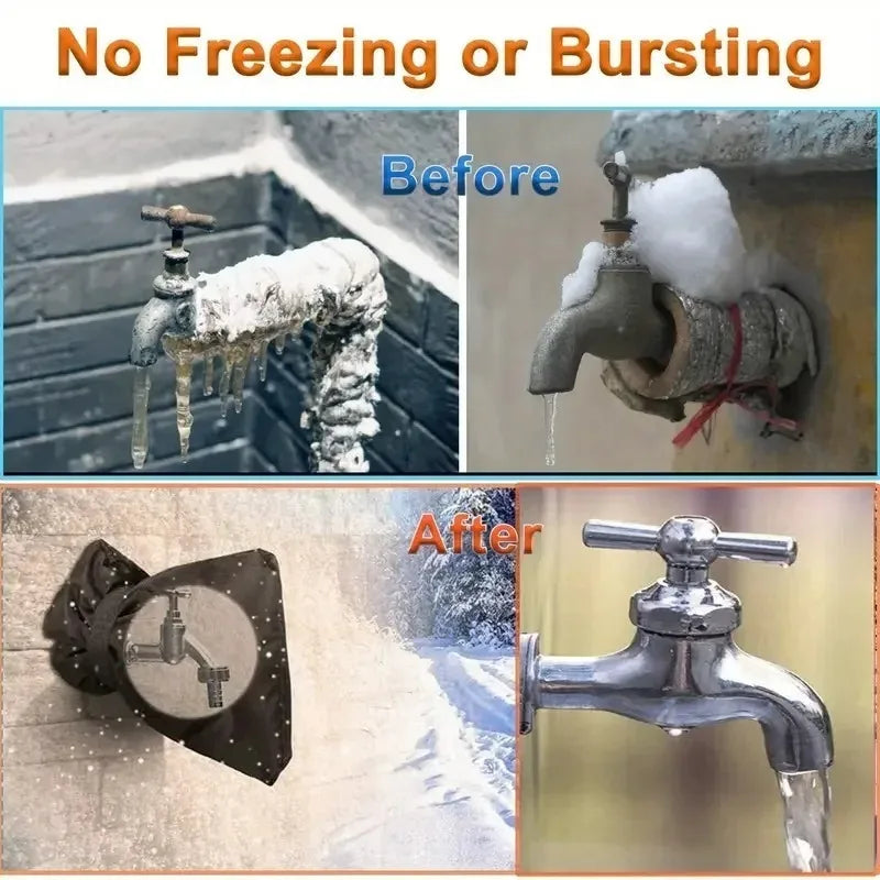 Outdoor Faucet Protector Winter Waterproof Cover Tap Sock Protective Bag Anti Freeze Spigot Cover for Preventing Frozen Pipes Vue