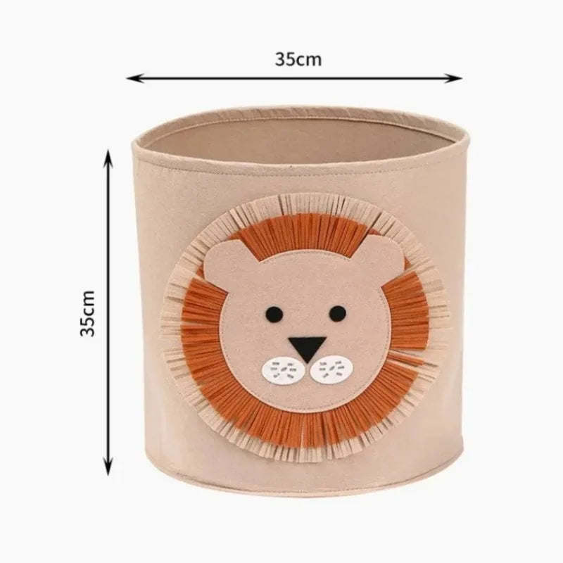 1-5PCS Round Foldable Felt Toy Storage Basket Non Woven Laundry Hamper Durable Collapsible Clothes Organizer Bin for Closet Vue