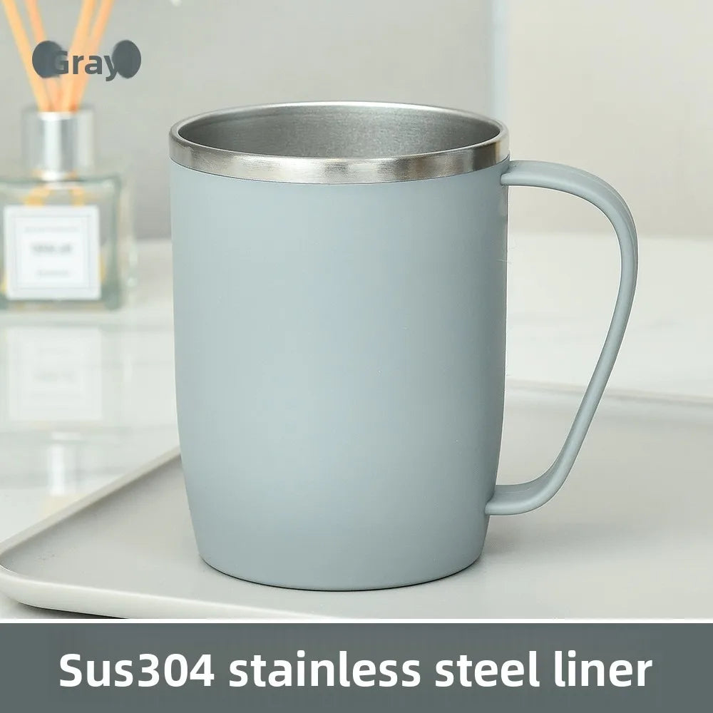 304 Stainless Steel Teeth Cleaning cup Mouthwash cup Bathroom Roller Toothbrush Toothpaste travel Wash cup Bathroom Accessories Vue gray