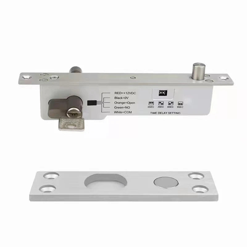 Electric Magnetic Bolt Lock Electronic Door Lock Electromagnetic Mortise Lock with Key Cylinder Time Delay NO Type Fail Secure Vue