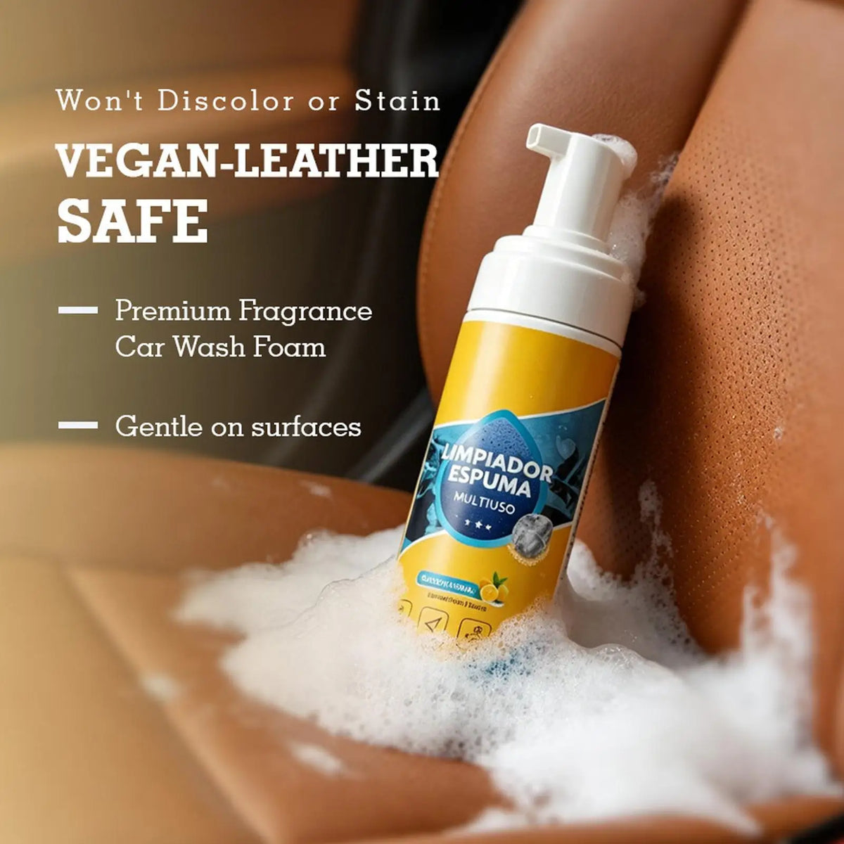 150ml Multipurpose Foam Cleaner Spray Deep Cleaning for Car Interior Bathroom Home Furniture Sofa Upholstery Use Vue
