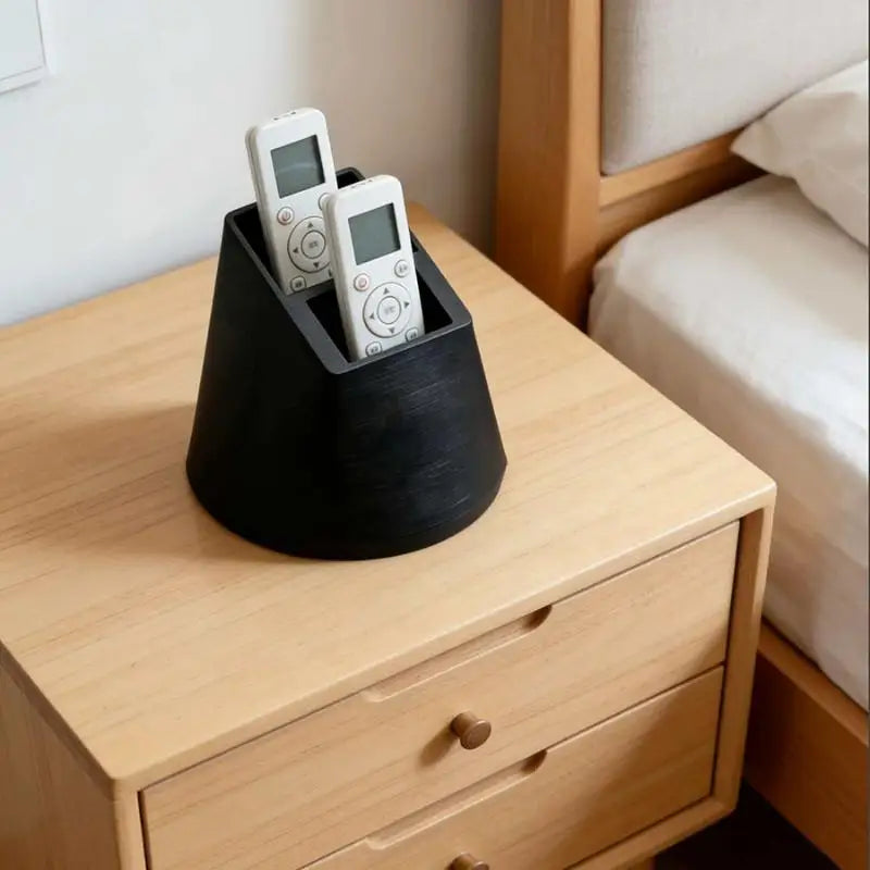 2 Grids Remote Control Holder Desktop Storage Rack for Living Room Multi Purpose Organizer Stand for Remotes and Phones Vue