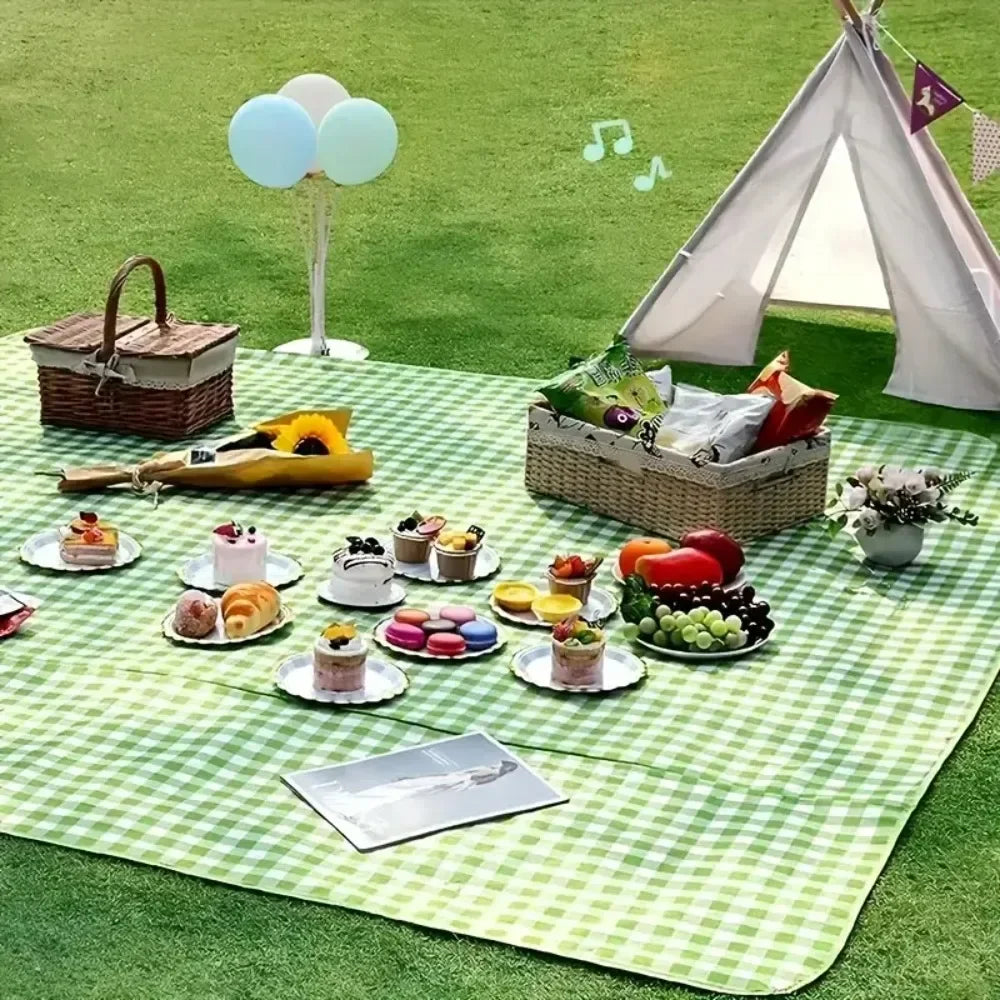 1-4PCS Foldable Portable Picnic Blanket Outdoor Beach Mat Camping Ground Pad Waterproof Lightweight Sandproof for Park Hiking Vue