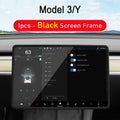 For Tesla Model 3 Y Silicone Protective Frame Edge Cover Central Control Accessories Navigation Screen Protector Interior Trim Vue Black 1pcs