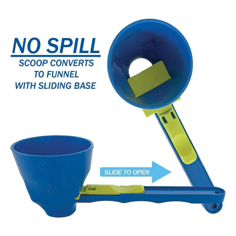 Measuring Spoon Funnel – Spill-Proof Long Handle Powder Scoop Measuring Funnel Scoop Vue