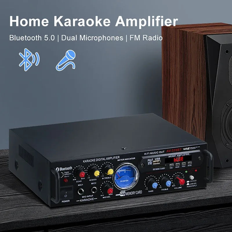 12V 220V HiFi Digital Bluetooth Amplify Channel Surround Sound Amplifiers Home Plug and Play Car Onboard Professional Amplifier Vue