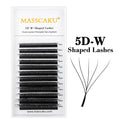 Private Label Masscaku W Style Individual Eyelashes 3D/4D/5D/6D Premade Fans W Shape Clover Bloom Natural Long Lash Extension Vue 5D W Shape D 0.07mm|15mm