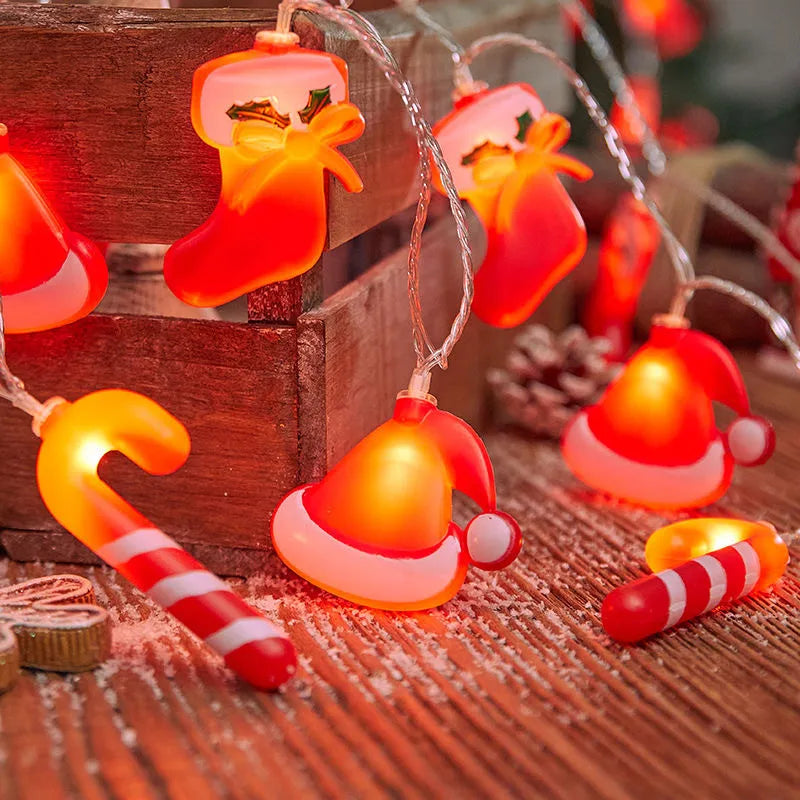 10/20/40 Leds Christmas String Lights Battery USB Operated Xmas Socks Lights Christmas Tree Decorations for Home Garden Indoor Vue