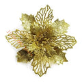 11cm Glitter Poinsettia Flower – Christmas Tree & Wreath Decor Christmas Floral Pick Vue Gold China Mainland