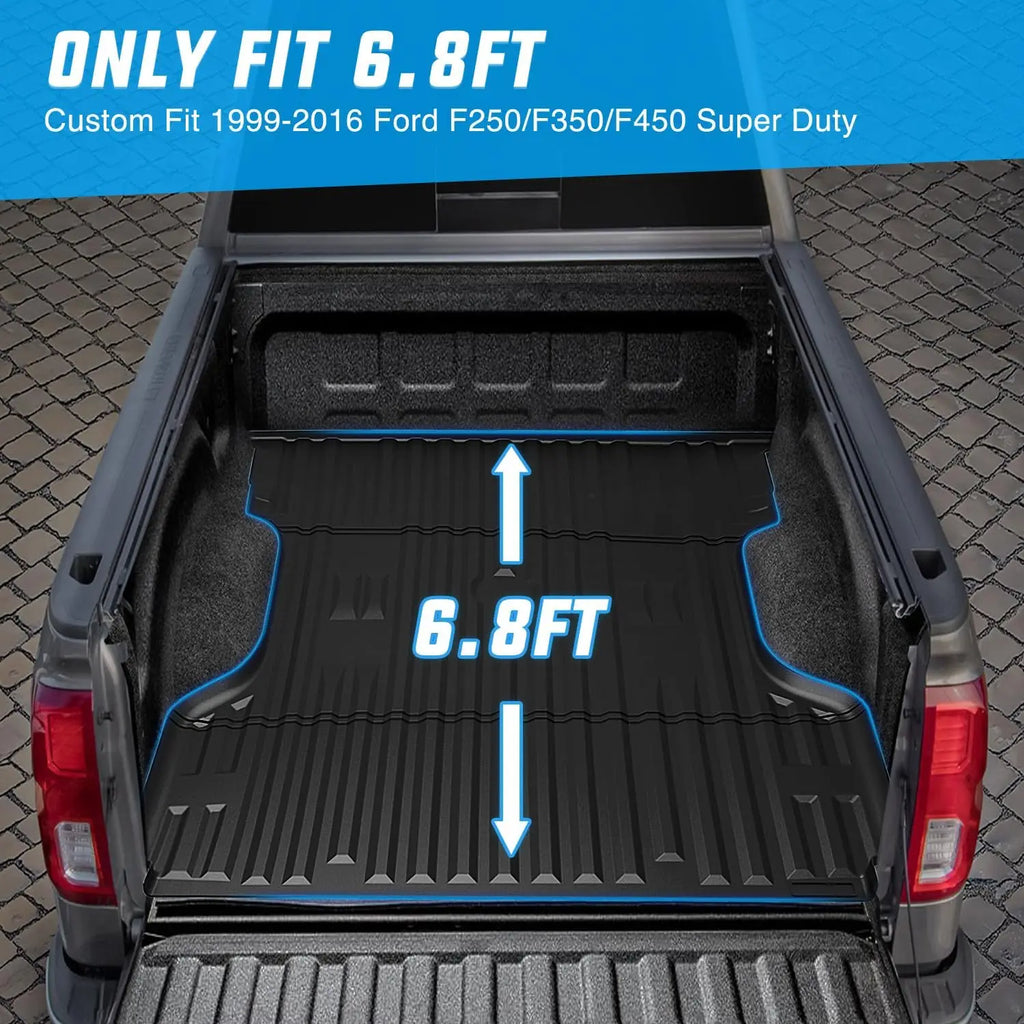 Nilight Truck Bed Mat Compatible with 1999-2016 Ford Super Duty F250/F350/F450 6.8 FT, Heavy-Duty Cargo Liner, Non-Slip, All Weather Protection (Not Fit Drop-in Bed) Vue