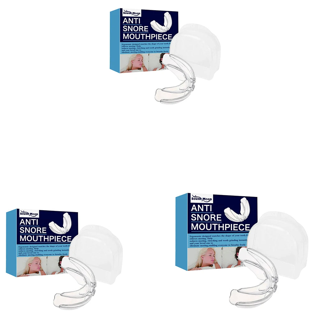 Anti-Snoring Mouth Guard, Flexible Snug Night Sleep Mouthpiece for Stopping Snoring & Teeth Grinding, Dental Protection Brace Vue 3pcs