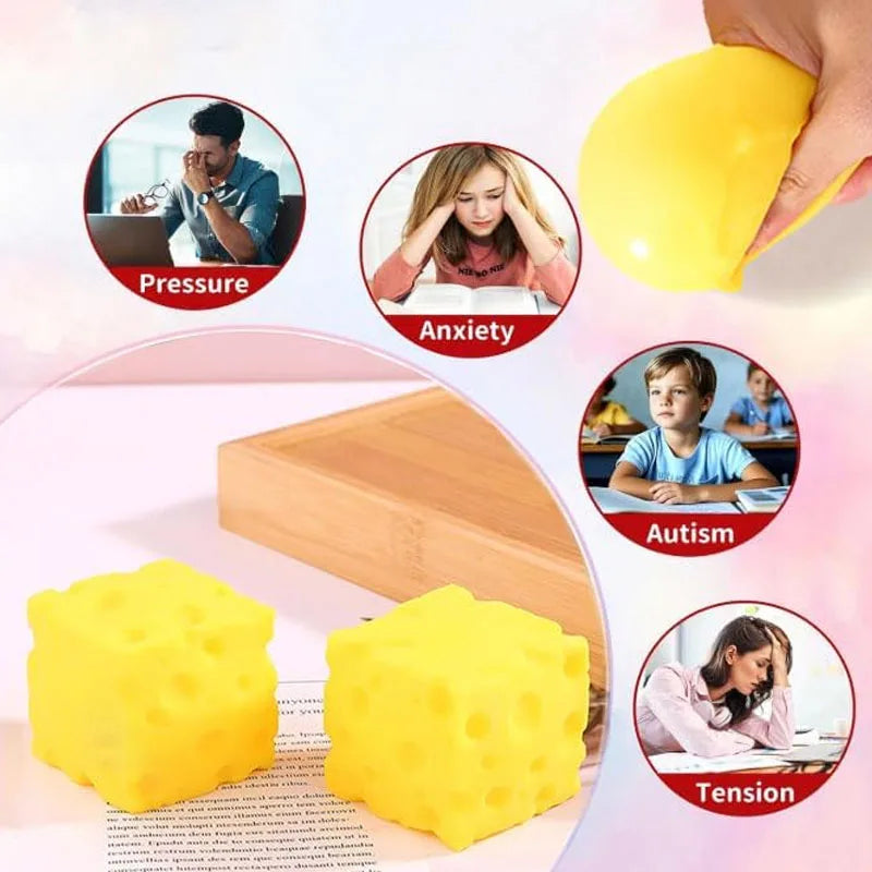 1-20PCS Small Cheese Shaped Squeeze Toy Soft Foam Stress Relief Fidget for Adults Classroom Reward Party Favor Gifts Vue