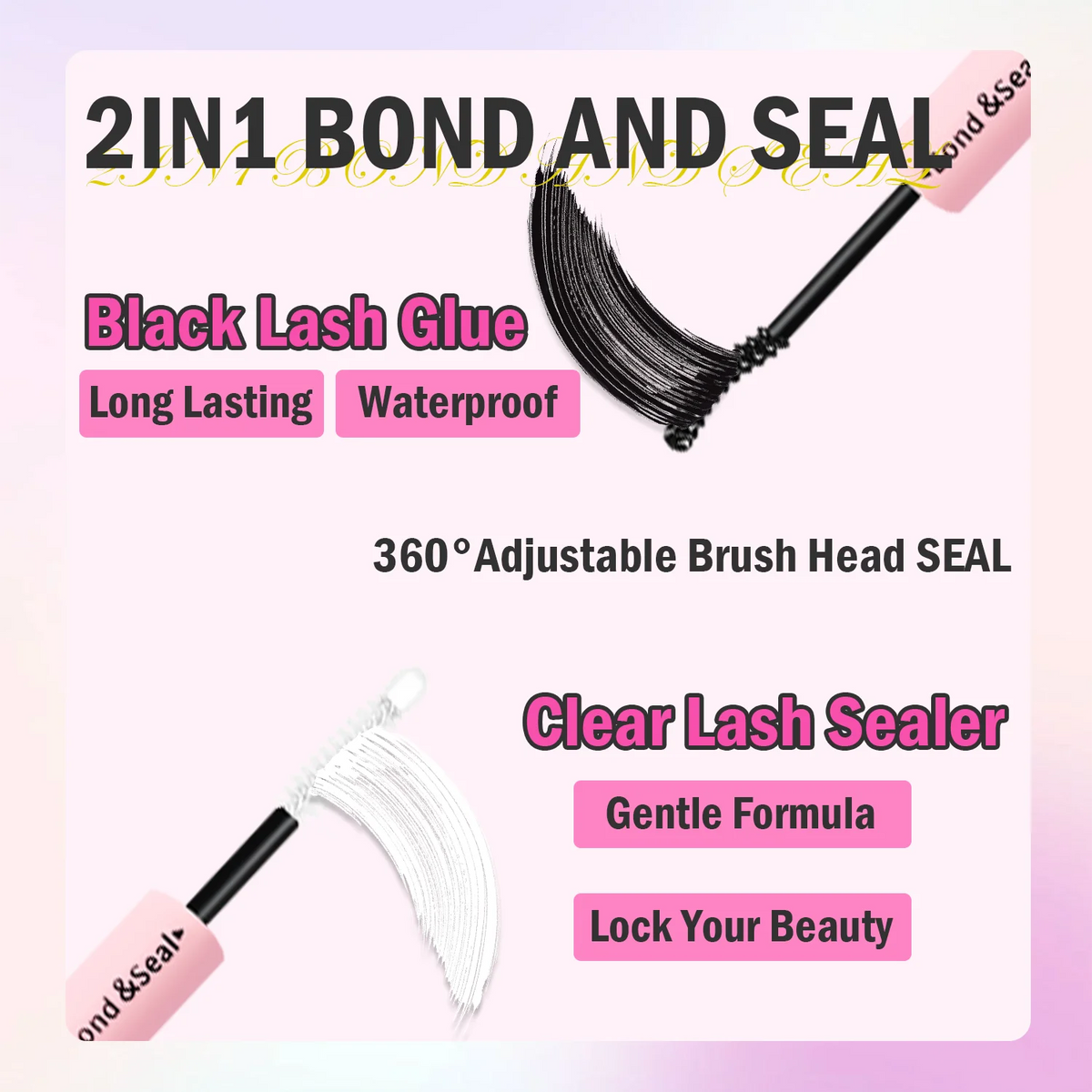 Waterproof Lash Sealant for Cluster Lashes, Long-Lasting Clear Coating, Strong Hold & Odorless Vue