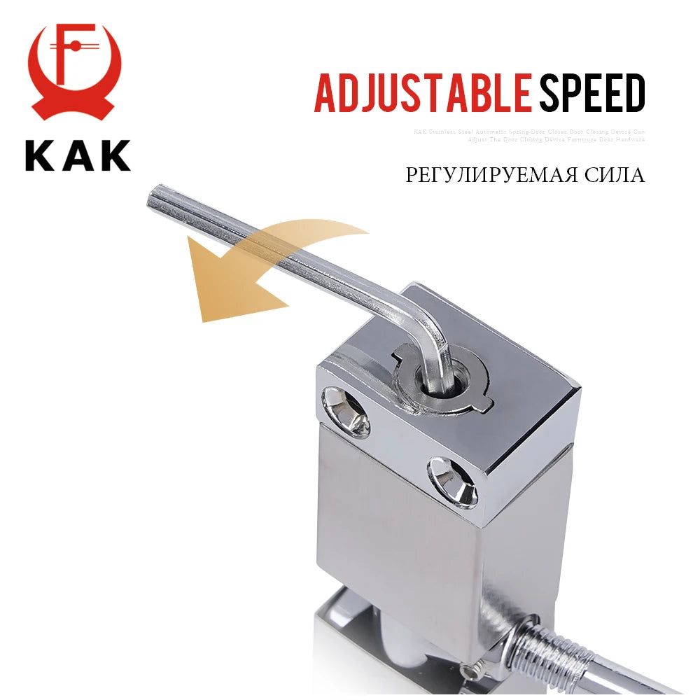 KAK Stainless Steel Automatic Spring Door Closer Door Closing Device Can Adjust The Door Closing Device Furniture Door Hardware Vue