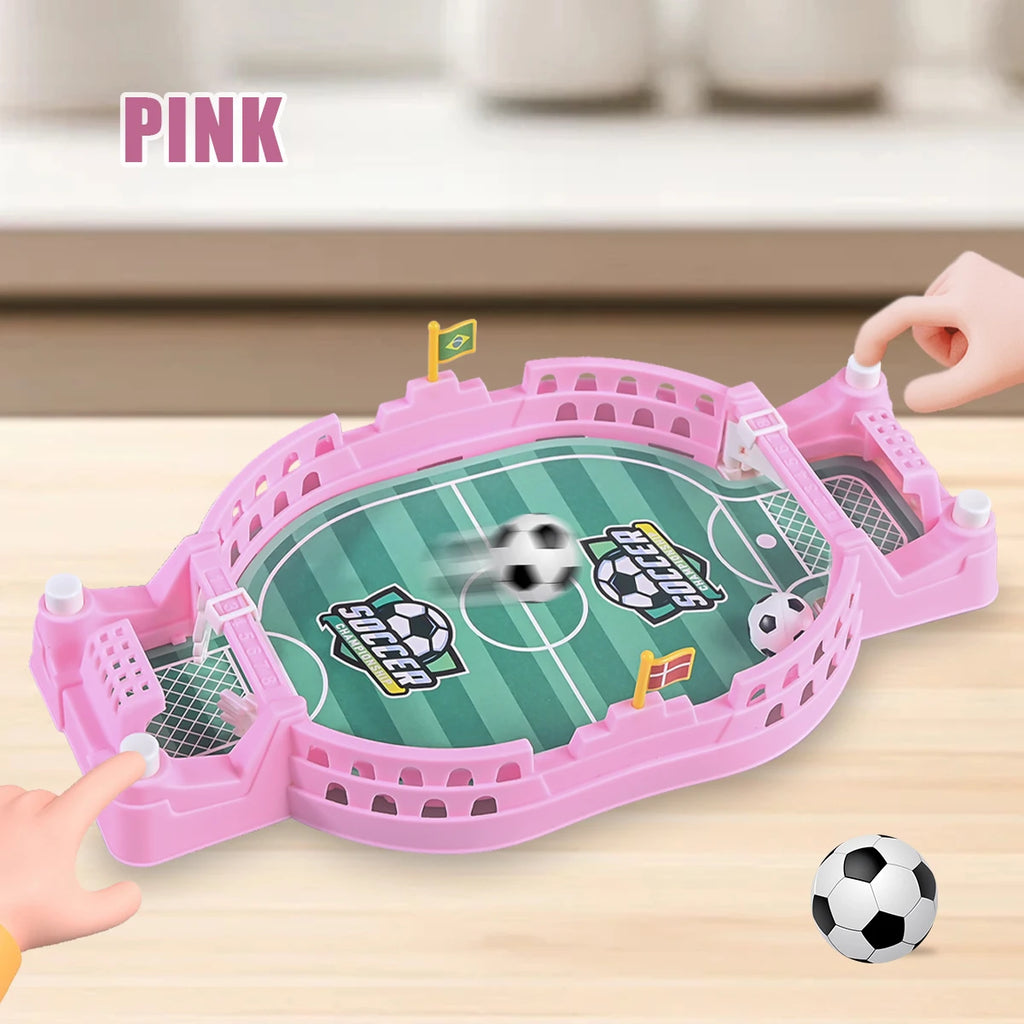 Mini Foosball Game Toys, Tabletop Football Soccer Pinball for Indoor Game Room Interactive Sports Game for Age 3+ Kids Vue Pink