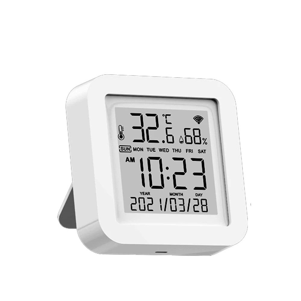 Tuya WiFi LCD Display Screen USB Power Supplys Intellgient Sensors ℉/℃ Switch Time/Date/Temperature/Humidity Display Home Vue