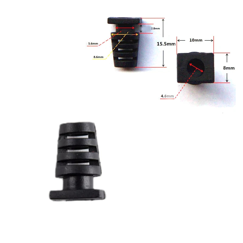 10Pcs 4.6/5.2/6mm Cable Gland Connector Rubber Strain Relief Cord Boot Protector Sleeve For Power Tool And Cellphone Charger Wir Vue 4.6mm Black
