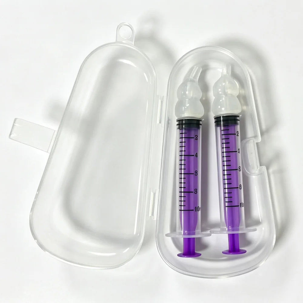 vvocci Nasal irrigator Cartoon Nasal Aspirator 10ml Syringe-style Baby Oral Suction Baby Nasal Irrigator Baby Snot Cleaner Vue Boxed 10ml Purple